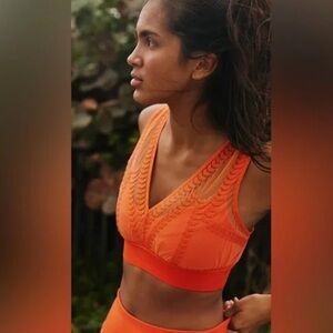 Free People Vivid Orange Sports Bra
